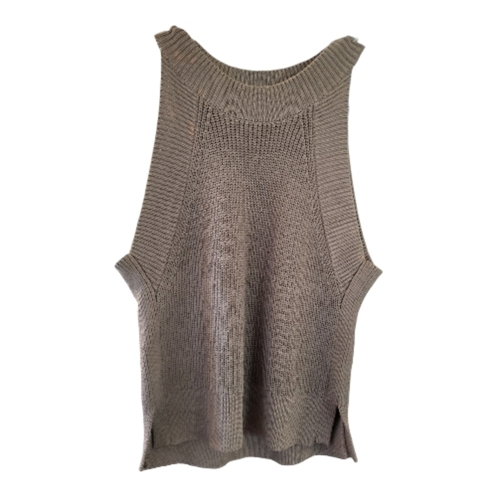 Aritzia Wilfred Crevier Knit Halter Tank Top In Taupe - Size XS - Picture 2 of 8